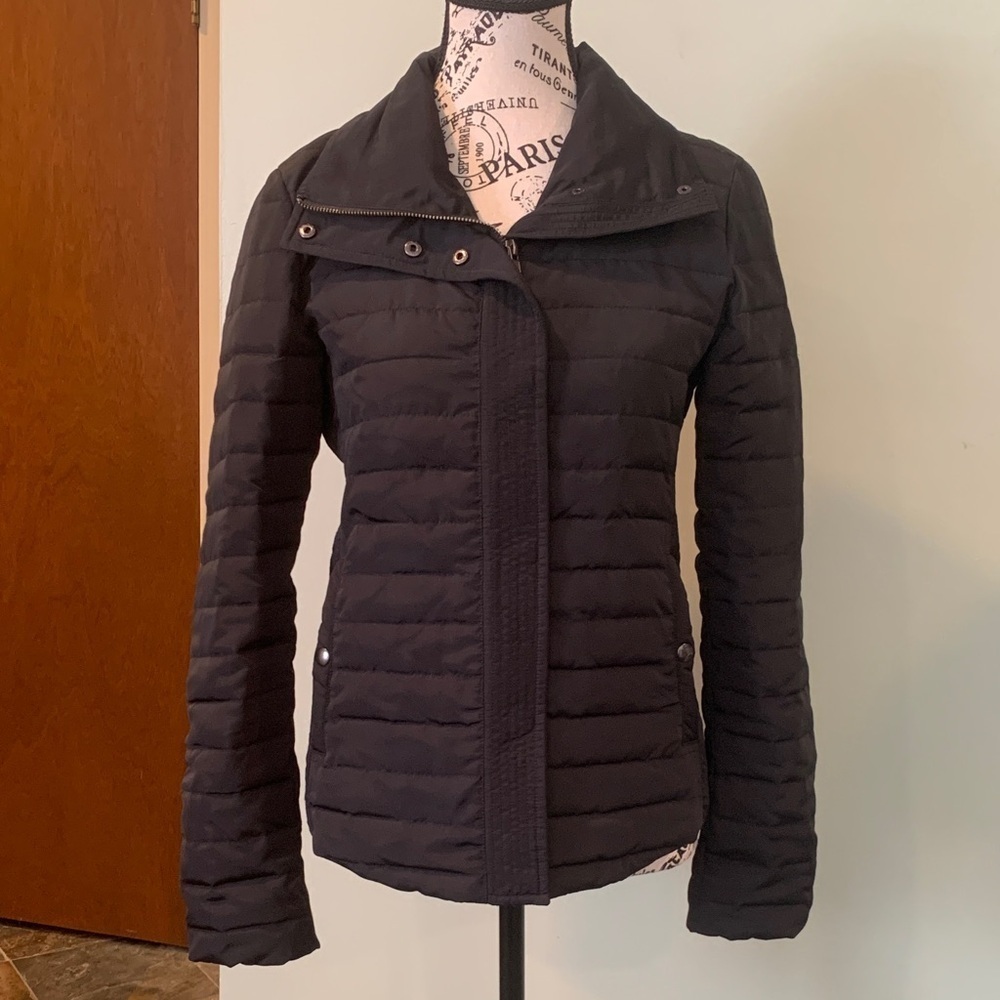 LOFT Quilted Mid-Weight Hip Length Black Jacket Women’s XS Extra Small